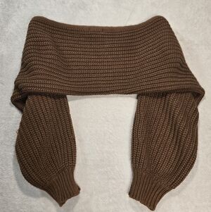 Espresso Brown Knit Shrug Bolero Sweater Balletcore Cozy Layer Small Oversized